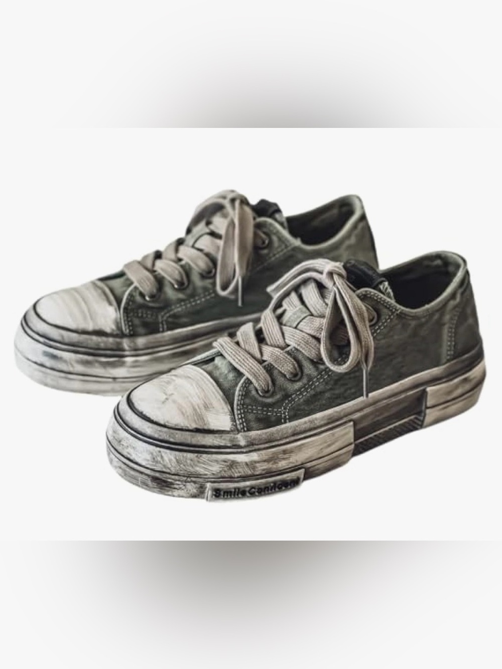 Yvan Ba Distressed Low-Top Canvas Sneakers - Sz 8.5 - Picture 11 of 13